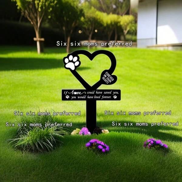 1pc Pet Memorial Outdoor Gravestone Insert, Acrylic Material, Personalized Cat/Dog Pet Memorial Sign, Pet Loss Sign, Pet Gravestone, Missing Cat Gift, Cross-Shaped Pet Gravestone