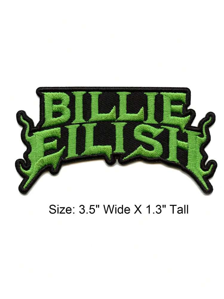 1件装绿色火焰标志贴片，流行歌手刺绣熨烫贴片 - 彩色 - 查看 2