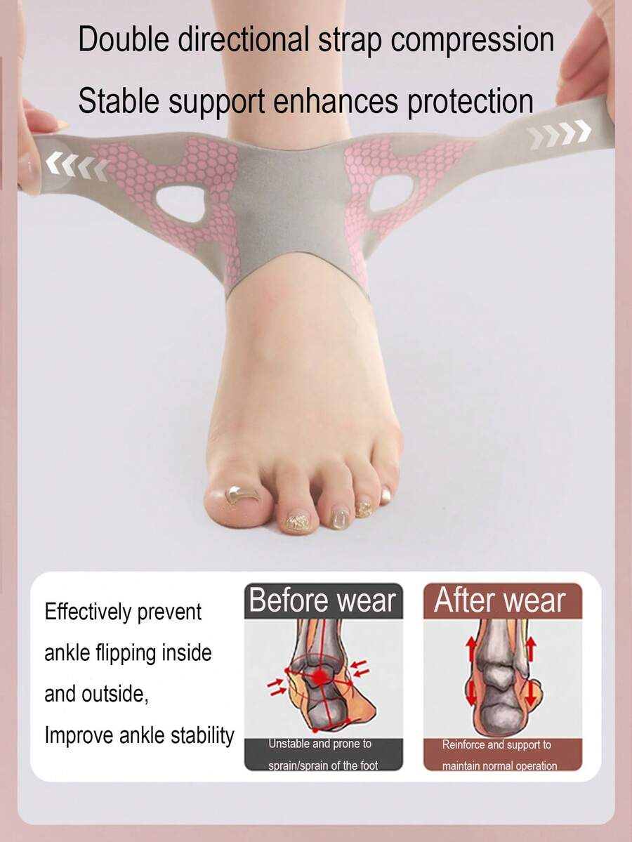 1 chiếc đai hỗ trợ mắt cá chân nhẹ, có thể điều chỉnh, màu đen và hồng, mềm mại, phù hợp cho cả nam và nữ, dùng trong thể thao, bảo vệ khớp mắt cá chân, cần thiết cho các hoạt động ngoài trời như thể thao, đi bộ đường dài, chạy bộ, leo núi, tập thể dục, unisex - Nẹp mắt cá chân - Xem 1