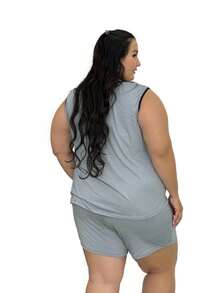 Pijama Short Doll Plus Size Confortável Roupa De Dormir - Multicolorido - Visão 8