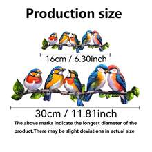 1pc Colorful Metal Bird On Branch Decor - Hanging Sculpture For Outdoor/Indoor, Suitable For Garden, Yard, Home - Bird - View 2