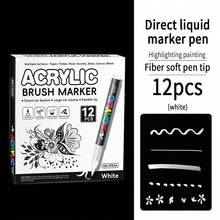 1支装 366/320/288/240/168/120/72/60/48/36/24/12色丙烯马克笔，不透明防水可混色毛笔头，适用于木材、画布、石头、岩石绘画、玻璃、陶瓷、DIY工艺品、美术用品、学生绘画 - 丙烯馬克筆 - 查看 22