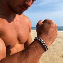 男士不锈钢链手链朋克风配饰首饰 - 手鐲 - 查看 2
