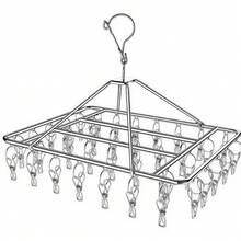 Clothesline With 40 Clothes Pegs For Underwear, Panties, Stockings, Reinforced Stainless Steel, 20/40 Pegs - Xem 1