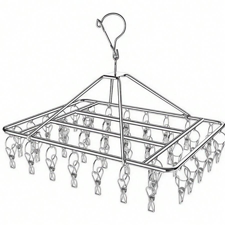 Clothesline With 40 Clothes Pegs For Underwear, Panties, Stockings, Reinforced Stainless Steel, 20/40 Pegs - Xem 1