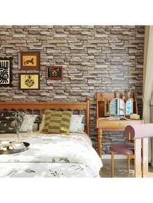 1卷自粘墙纸，黄色砖纹图案，多色墙贴，适用于卧室、客厅、电视背景墙、家居装饰、厨房台面、橱柜、抽屉、家具翻新，DIY简易安装，可移除墙纸，尺寸：17.7英寸 x 196.8英寸/118.1英寸/39.3英寸 - 黃色 - 查看 8