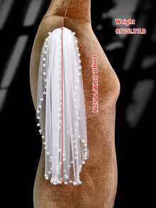 2件套白色珍珠披肩，优雅简约肩部披肩，适合搭配女士婚纱 - 彩色 - 查看 7