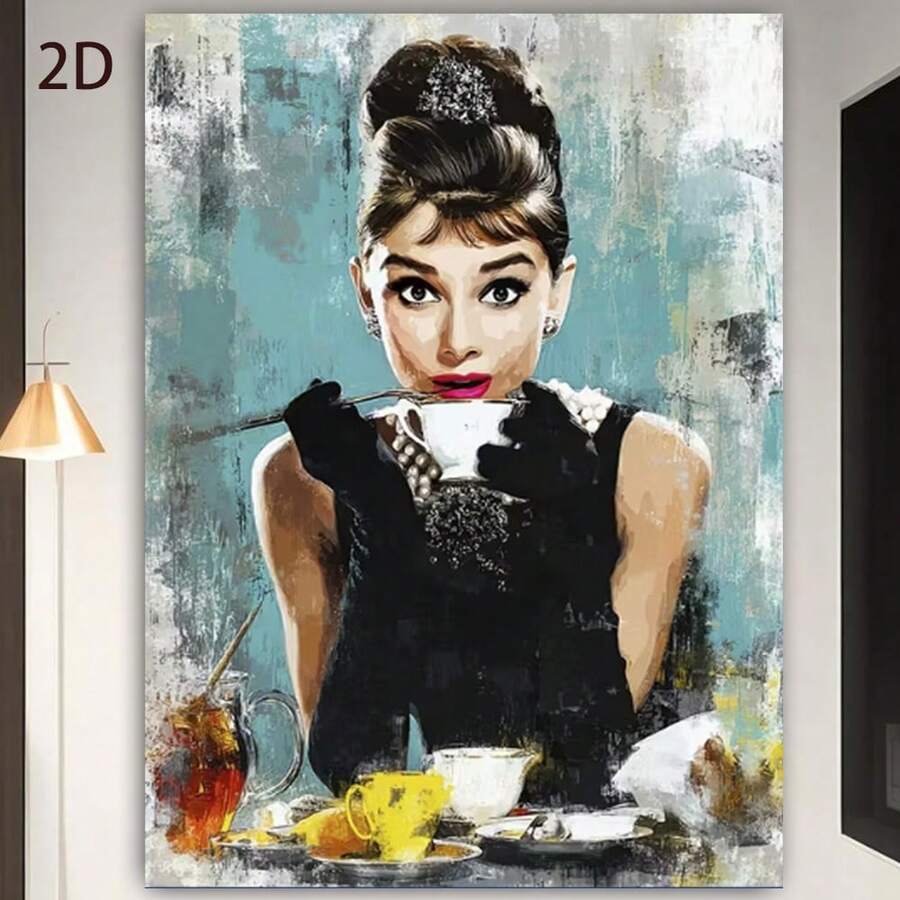 Framed Canvas 1pc Audrey Posters Hepburn Breakfast At T Iffanys Iconic Movie Poster Replica - Large Framed Canvas Print , Female Movie Star Art, Vintage Wall Decor - nhiều màu - Xem 1