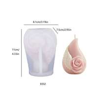 玫瑰翅膀香薰蜡烛硅胶模具 DIY浪漫玫瑰翅膀扩香石水滴形模具 - 白色 - 查看 5