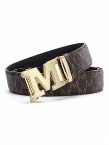 1 Thắt lưng unisex bằng hợp kim, khóa tự động điều chỉnh, in chữ M, chất liệu cao cấp, thời trang và phong cách công sở, cũng có thể dùng làm thắt lưng quần jeans. Thắt lưng bền chắc, dài 47 inch và rộng 1,37 inch, phù hợp cho việc đi lại hàng ngày và các bữa tiệc/ăn tối - một món quà lý tưởng cho người yêu và người thân. - Nhiều màu - Xem 3