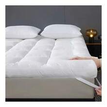 Hotel Quality Mattress Topper Extra Thick, 10 CM / 4 Inch Thick & Extra Soft, Easy Care & Machine Washable, Comes In Single, Small Double, Double, King & Super King Sizes. - White - View 5