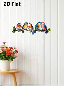 1pc Colorful Metal Bird On Branch Decor - Hanging Sculpture For Outdoor/Indoor, Suitable For Garden, Yard, Home - Bird - View 9