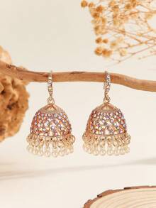 1 Đôi bông tai sang trọng, kiểu dáng thanh lịch, đính pha lê, hình chuông và tua rua dễ thương, thích hợp cho phụ nữ và bé gái đeo hàng ngày, dự lễ hội, đám cưới và tiệc tùng/làm quà tặng trang sức. - nhiều màu - Xem 3