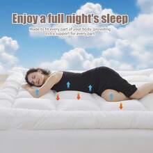 Hotel Quality Mattress Topper Extra Thick, 10 CM / 4 Inch Thick & Extra Soft, Easy Care & Machine Washable, Comes In Single, Small Double, Double, King & Super King Sizes. - White - View 7