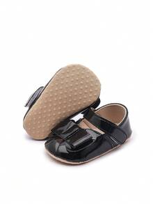 Infant Toddler Shoes With Bow Tie, Breathable Infant Walking Shoes - Black - View 13