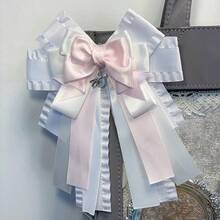 1件法式浪漫装饰胸针蝴蝶结吊坠，7种颜色可选，多层丝带手工DIY成品，适合动漫迷、偶像粉丝、御宅族、洛丽塔时尚爱好者、卡通、动漫、游戏角色扮演配饰、背包、包包装饰。 - A - 查看 17