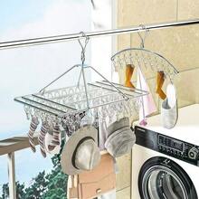 Clothesline With 40 Clothes Pegs For Underwear, Panties, Stockings, Reinforced Stainless Steel, 20/40 Pegs - Xem 3