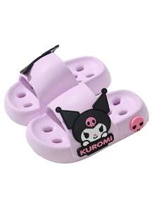 SANRIO 儿童时尚软泡沫拖鞋，EVA鞋底，卡通图案，适合居家、卧室、浴室，女孩适用 - 紫羅蘭色 - 查看 2