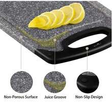 Bộ 3 thớt chống trượt giả đá cẩm thạch, thớt treo dày dặn dùng cho nhà bếp, chế biến rau củ và thực phẩm. - màu đen - Xem 4