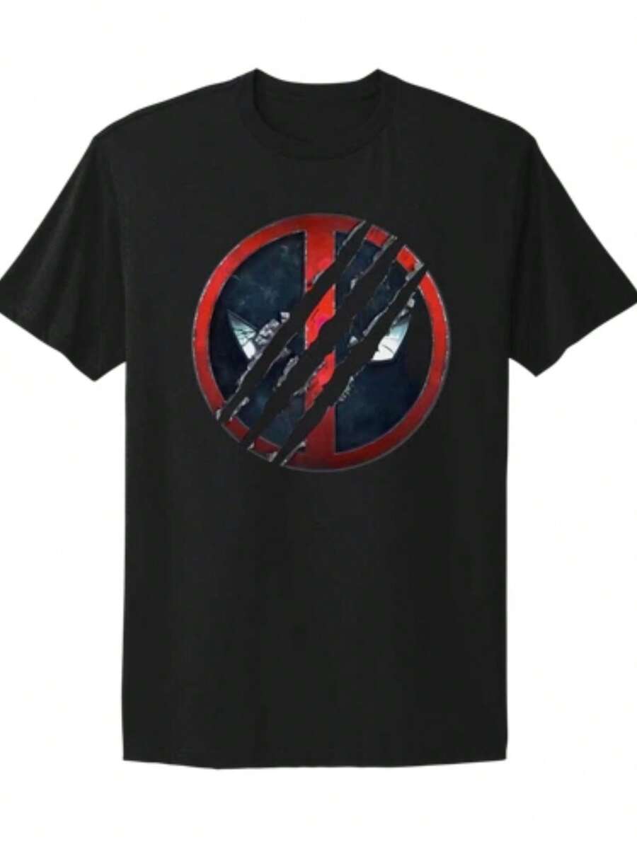 Deadpool Vs Wolverine, Amazing Hero Movie T-Shirt (2)-2 - Black - View 1