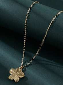 1pc Fashion Gold Floral Pendant Necklace, Single/Multi-Layer Chain Design, Suitable For Daily, Vacation, Party Wear, Gift (Beads Quantity Random) - Multicolor - View 6