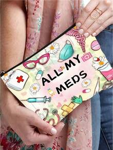 ALL MY MEDS 医疗元素化妆包 - 创意女性礼物，旅行收纳包 - 彩色 - 查看 4