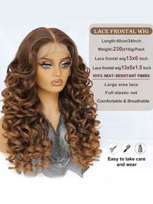 Tóc giả Latisha 13*6 HD Synthetic Lace Front Wigs kiểu xoăn, đã tỉa sẵn, có mái, dành cho nữ, điểm nhấn là tóc con, dài 24 inch. - Nhiều màu - Xem 8
