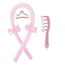 6件/5件/4件装 Mcbki 睡眠美发造型工具套装，无需加热的卷发棒+睡眠帽+Z字梳，丝质睡眠帽，弹性睡眠帽，女士护发，长发造型工具，DIY 懒人卷发，打造自然波浪和蓬松卷发，适合过夜使用，旅行必备，奢华护发礼品 - 彩色 - 查看 21