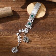 1 Stück eleganter Haarclip aus Zinklegierung, modischer Haarclip mit langem Quastenglöckchen, geeignet für ganzjährigen Einsatz - Bunte Strass-Haarspange - Übersicht 16