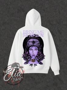 Comfortable Basic Sweatshirt For Everyday Wear. Bring Me The Horizon Music Singer Famous International National Urban Culture Rock Metal Rock N Roll Famous Band Singer Unisex Sweatshirt For Men And Women 50% Cotton 50% Polyester Top Premium Streetwear New Release Immediate Shipping Various Colors!! - 白色 - 查看 1