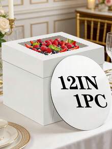 5pcs/Set Cake Boxes With Cake Stands, 2 Packs Disposable Cake Boxes, Cake Carriers, White Bakery Boxes With Window For Cookies, Pies, Cupcakes, Pastries (3 Sizes: 8 Inch, 10 Inch, 12 Inch) - View 14