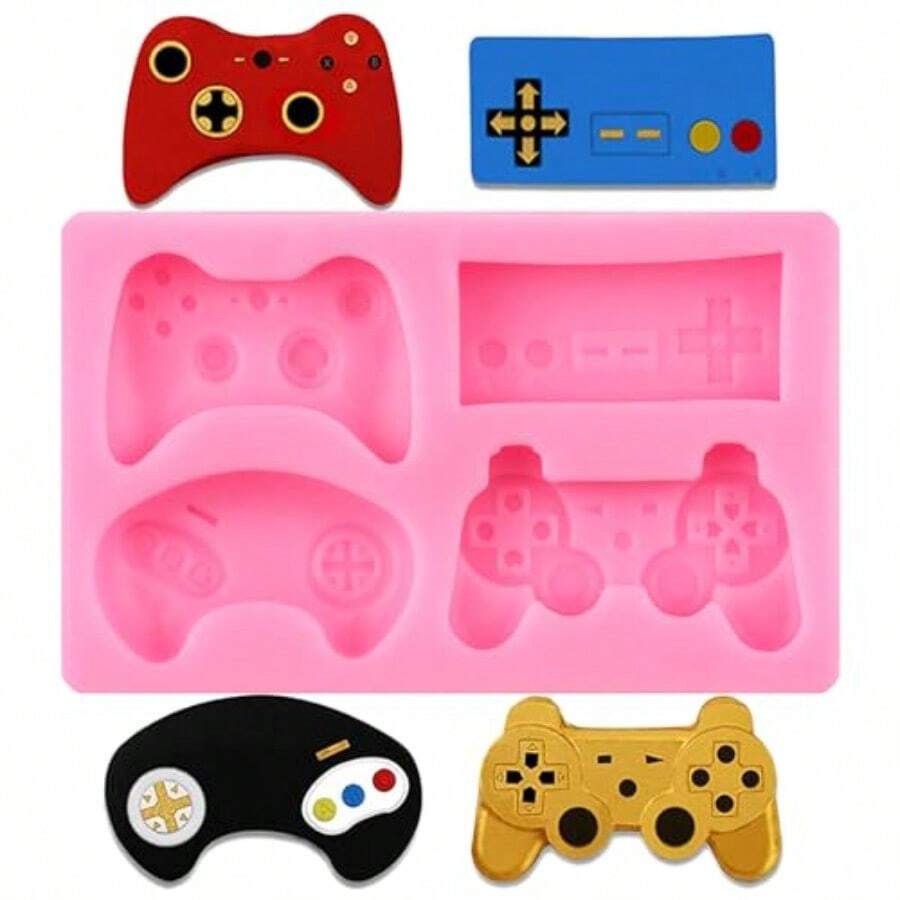 Khuôn silicon hình tay cầm chơi game, khuôn làm bánh fondant, khuôn làm sôcôla, kẹo silicon dùng để trang trí bánh, làm topper bánh cupcake, làm từ bột nhào, đất sét polymer, dùng cho tiệc sinh nhật. - Kiểu B - Xem 1