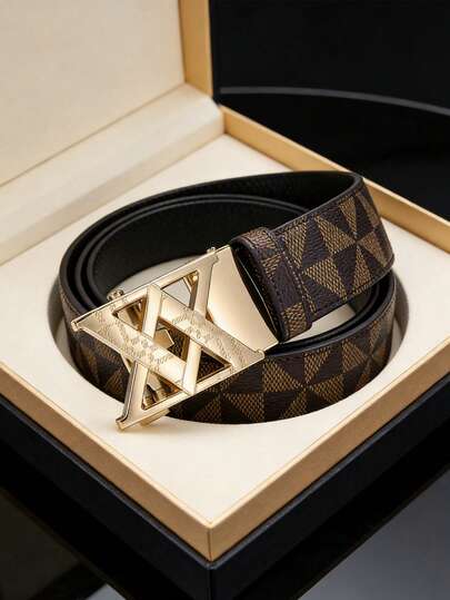 New Zinc Alloy Automatic Buckle Pattern Belt, High-End, Atmospheric And High-End Men's Waist Belt