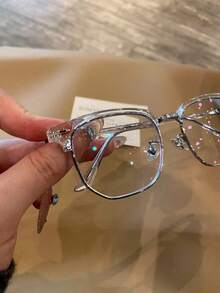 男女通用防蓝光眼镜，电脑防蓝光眼镜，男女通用半框透明镜片眼镜，男女通用防蓝光安全眼镜，防护眼镜，电脑游戏眼镜，女士可爱轻便红色镜框，超大无度数小脸方形猫眼眼镜，减少电脑带来的眼疲劳 - 查看 3