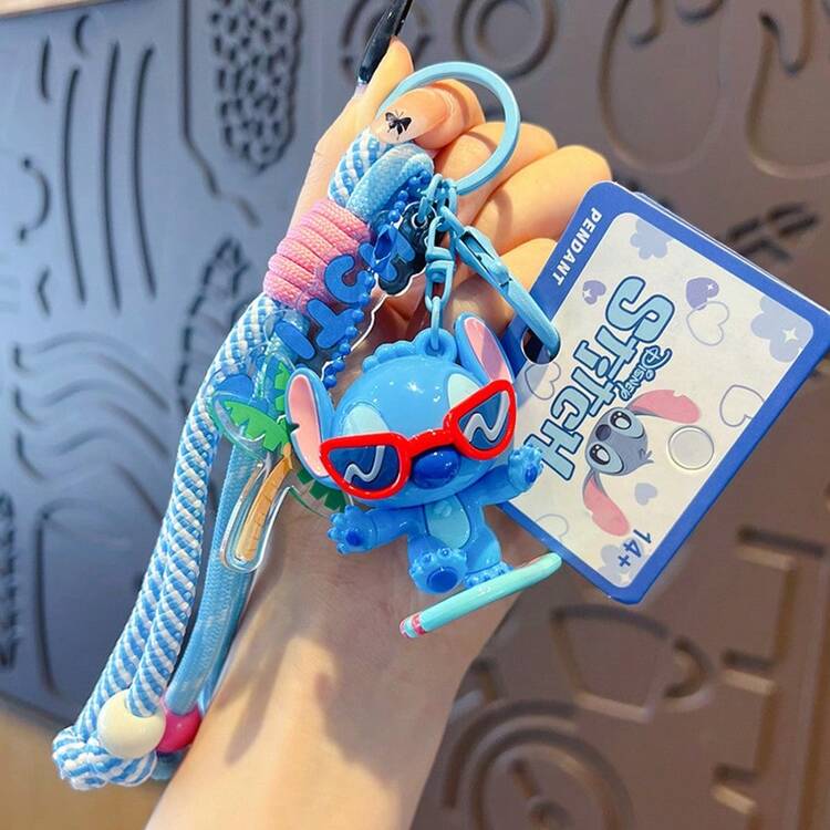 1个可爱新款星际宝贝史迪奇钥匙扣，卡通动漫钥匙链挂件，背包装饰，手机装饰，配饰，时尚钥匙扣，礼物 - A - 查看 12