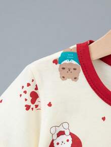 4pcs Girls Lightweight Pajama Set, Girls Short Sleeve Pants Set Casual Homewear, Spring/Summer Bear Print - Multicolor - View 5