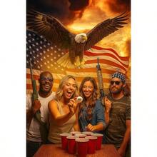 American Pong Balls - 4th Of July, Memorial Day, Independence Day Celebrations, Patriotic Parties USA Stars Stripes Decorated Table Tennis Red White Blue Beer Pong - Red, White & Blue - View 4