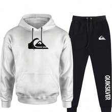 Fleece Sweatshirt And Pants Set For Winter - trắng - Xem 2