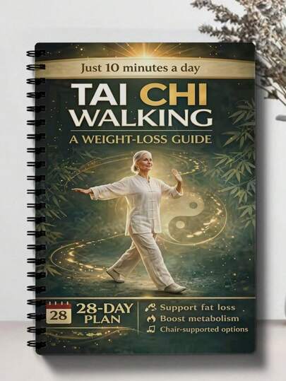 28-Day Tai Chi Walking Weight Loss & Balance Plan (Suitable For Elderly): A Low-Intensity Chair-Assisted Exercise Program Suitable For Indoor And Outdoor Use, Designed For Joint-Friendly Stability Training Or Gym Use, With A Spiral-Bound Fitness Manual Included.