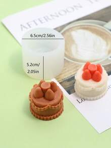 用草莓圆柱形硅胶蜡烛模具裱花蛋糕 - 白色 - 查看 4