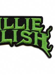 1件装绿色火焰标志贴片，流行歌手刺绣熨烫贴片 - 彩色 - 查看 7