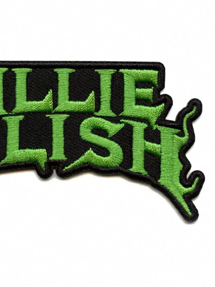 1件装绿色火焰标志贴片，流行歌手刺绣熨烫贴片 - 彩色 - 查看 7