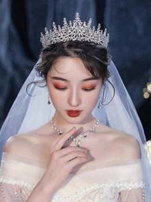 1个女童大号奢华甜美水晶公主皇冠发箍 - 彩色 - 查看 3