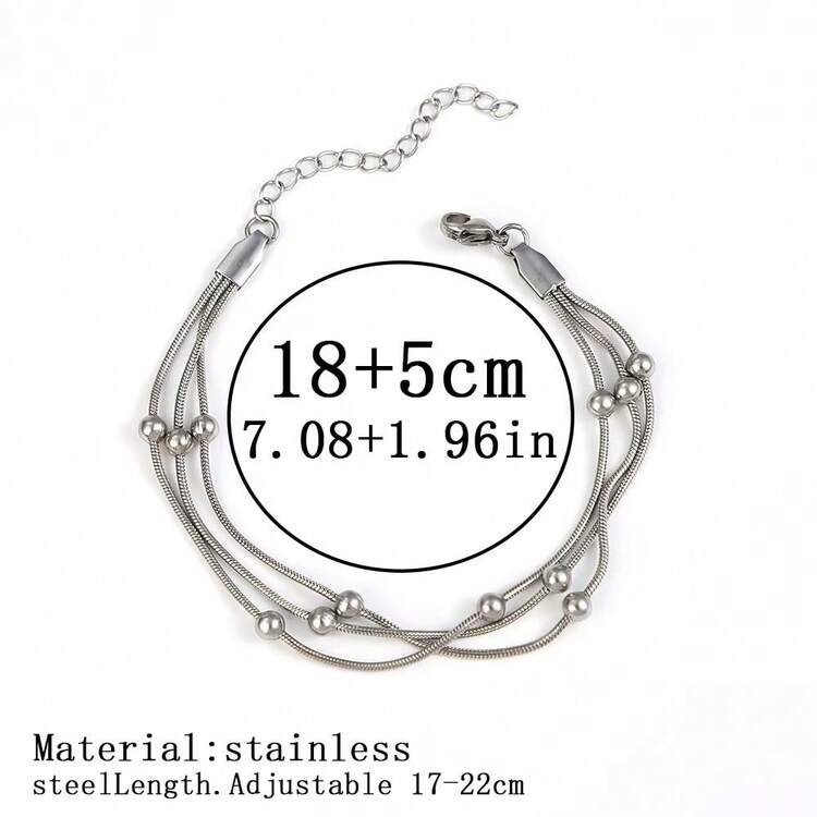 Women's Fashion Stainless Steel Chain Bracelet, Fade-Resistant Jewelry - Multicolor - View 6