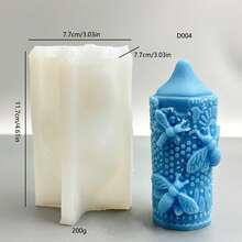 Molde de silicona con forma de cilindro de panal de abeja, diseño único - Blanco - Ver 3