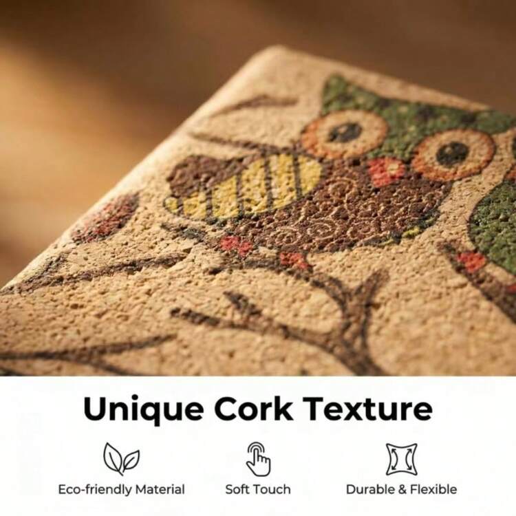 A6动物图案软皮笔记本，复古口袋记事本，200页/100张空白页，弹性绑带设计 - A - 查看 6