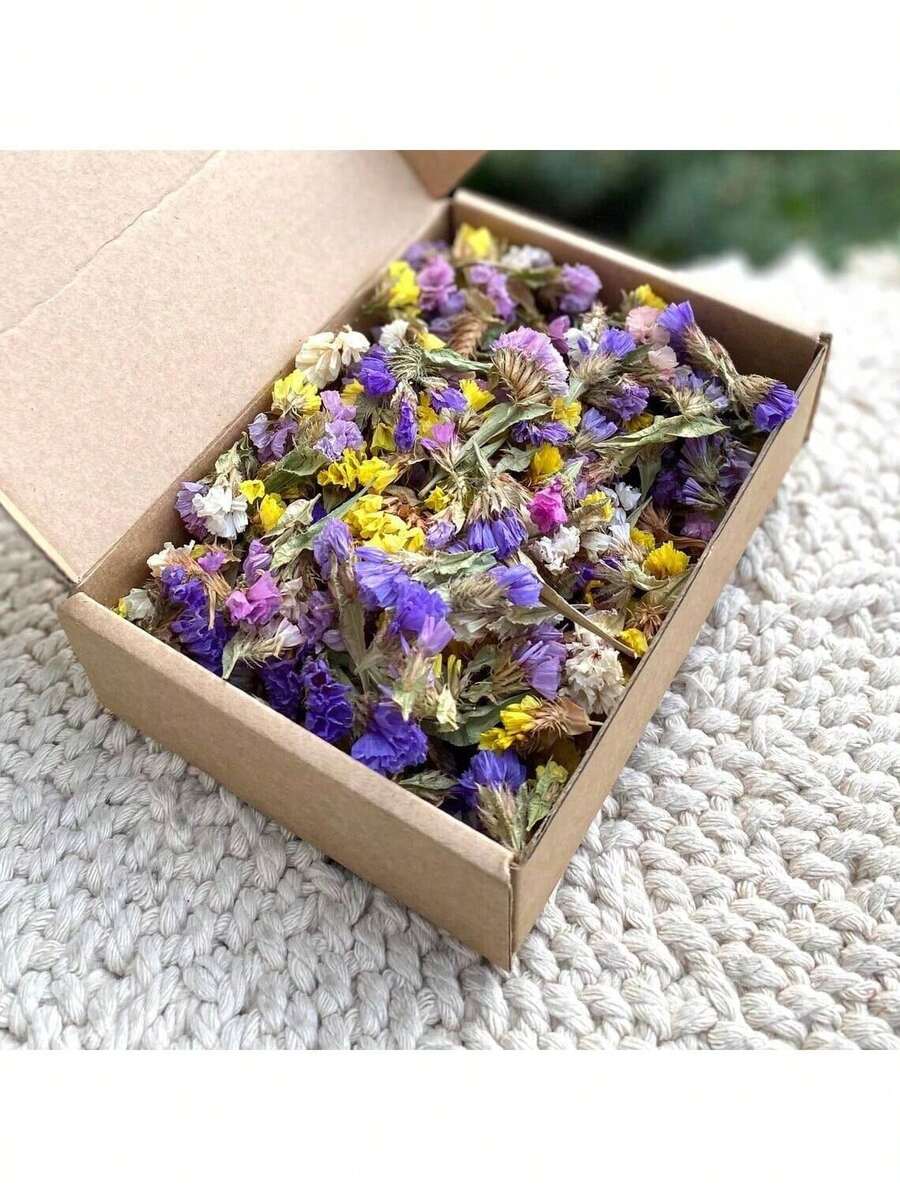1box Dried Wild Flower Wedding Confetti - Purple-yellow - View 1