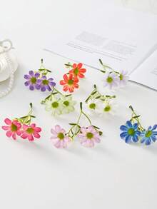 5支仿真雏菊、假樱花、仿真植物，适用于家居、餐厅、客厅、户外花园装饰、插花、摄影道具，适合春秋季节，可用于花瓶、花墙、花环、新娘捧花、婚礼装饰、DIY花环材料、生日派对装饰、家居装饰配件、情人节等场合。 - 彩色 - 查看 6