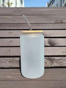 Cốc có nắp tre và ống hút thủy tinh, dung tích 18,26 ounce (khoảng 500ml), có thể tái sử dụng, dùng cho cà phê đá, uống nước giải khát không rò rỉ, thích hợp cho mùa hè, đựng soda, nước ép, cocktail, và sử dụng ngoài trời vào mùa hè. Đây là món quà hoàn hảo cho sinh nhật và các bữa tiệc. - Nhiều màu - Xem 6