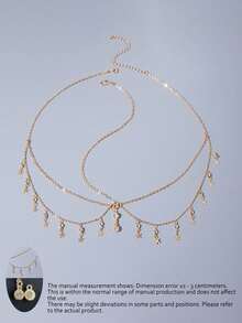 女孩奢华新娘头链，时尚波西米亚风婚礼头饰，金色头饰，学生用品，女孩配饰 - 彩色 - 查看 14